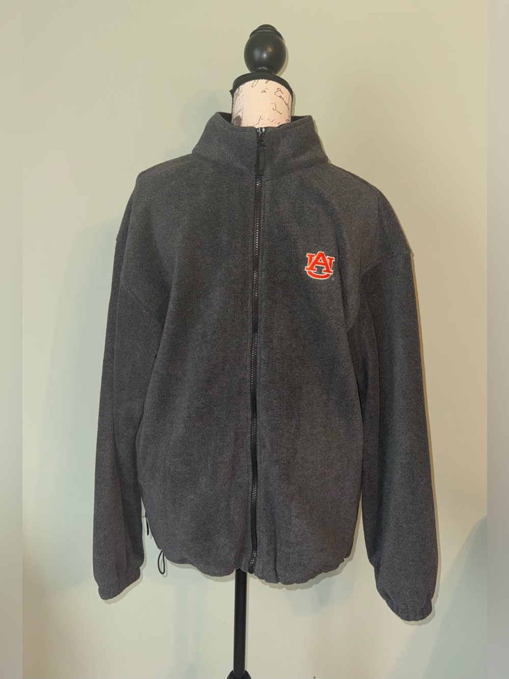 Pressbox Auburn Tigers War Eagle Gray Full Zip Fleece Jacket Adult Unisex Size L